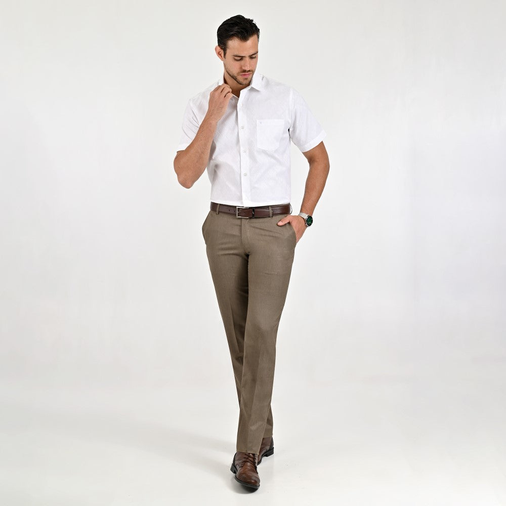 Camisa Yale Para Caballero Manga Corta Regular Fit 8077 Blanco