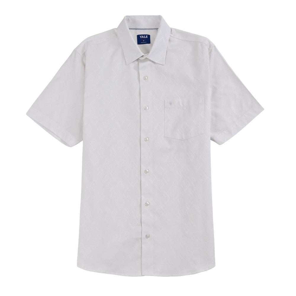 Camisa Yale Para Caballero Manga Corta Regular Fit 8077 Blanco