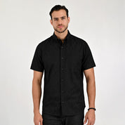 Camisa Yale Para Caballero Manga Corta Regular Fit 8077 Negro