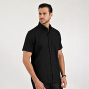 Camisa Yale Para Caballero Manga Corta Regular Fit 8077 Negro