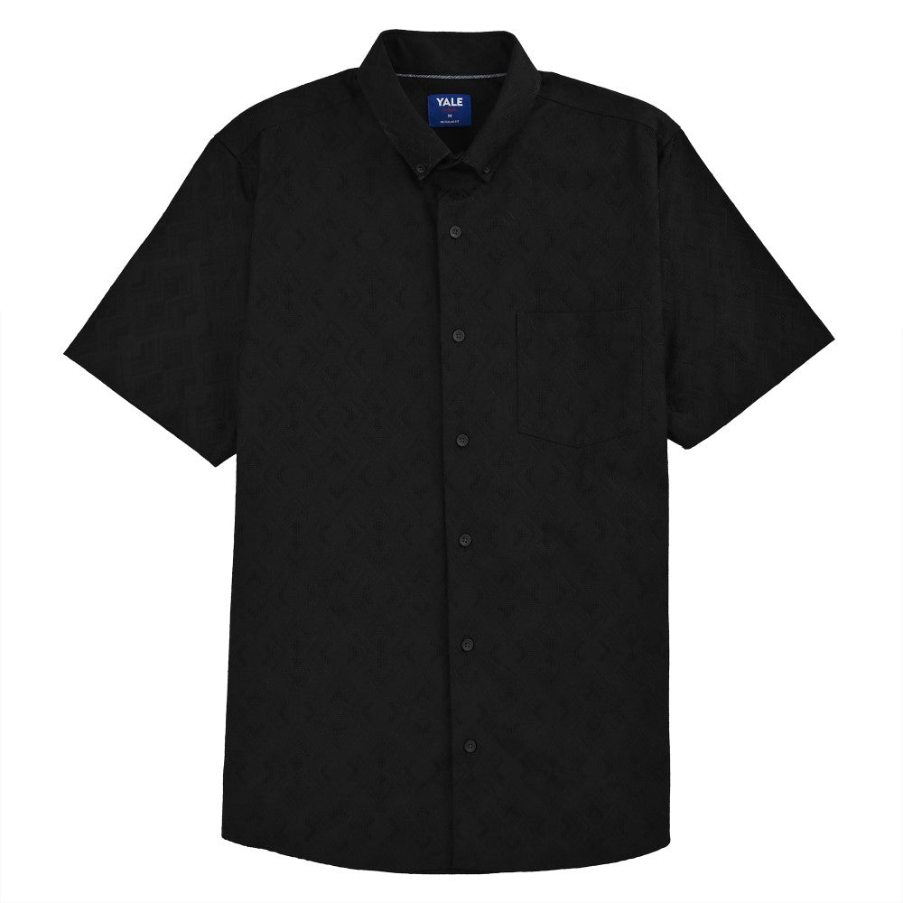 Camisa Yale Para Caballero Manga Corta Regular Fit 8077 Negro