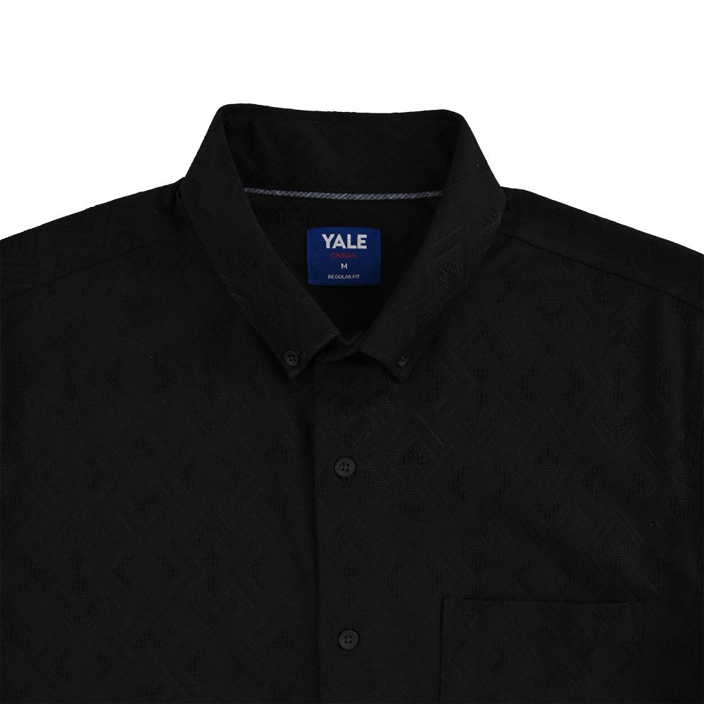 Camisa Yale Para Caballero Manga Corta Regular Fit 8077 Negro