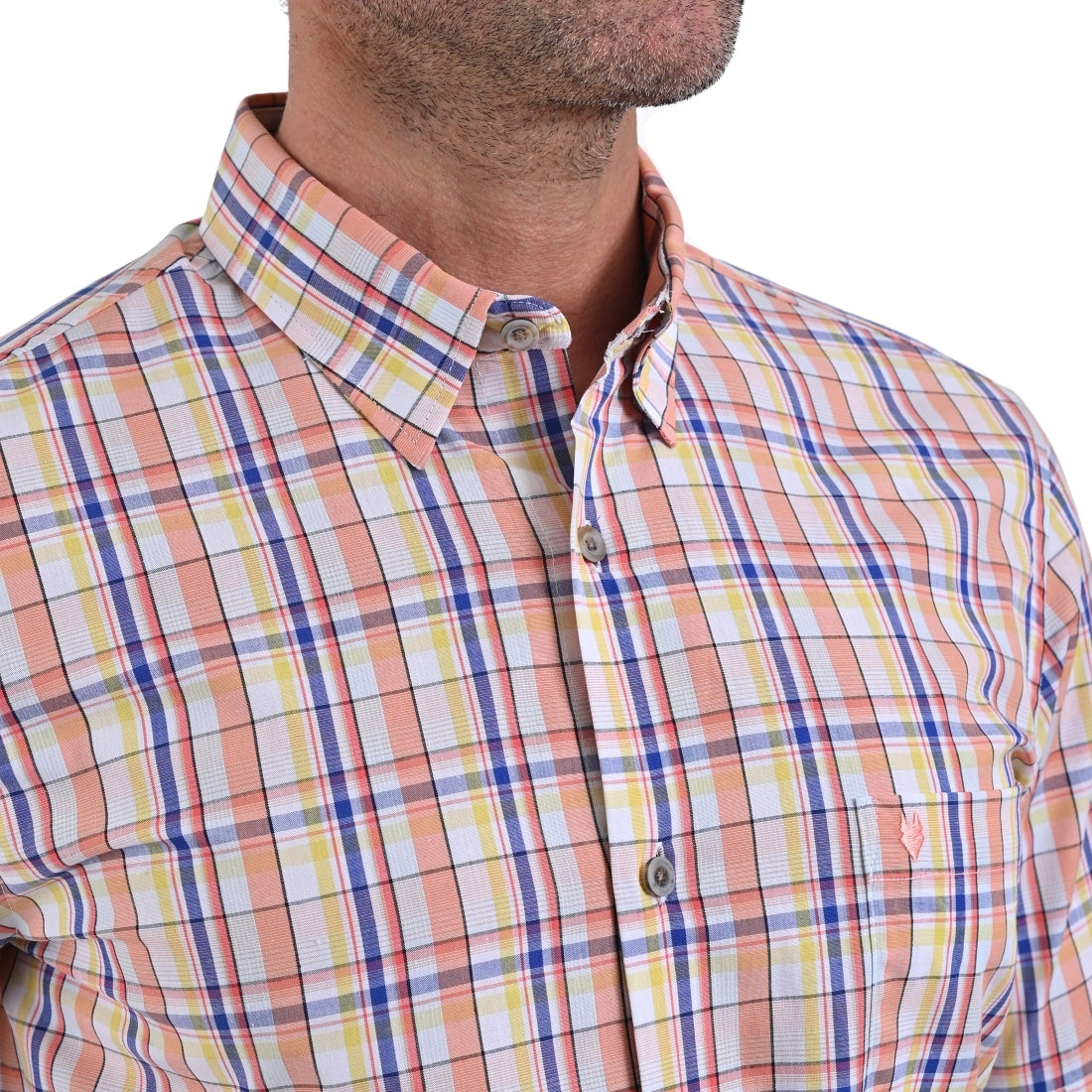 Camisa Yale Manga Corta Slim Fit 2267 Amarillo