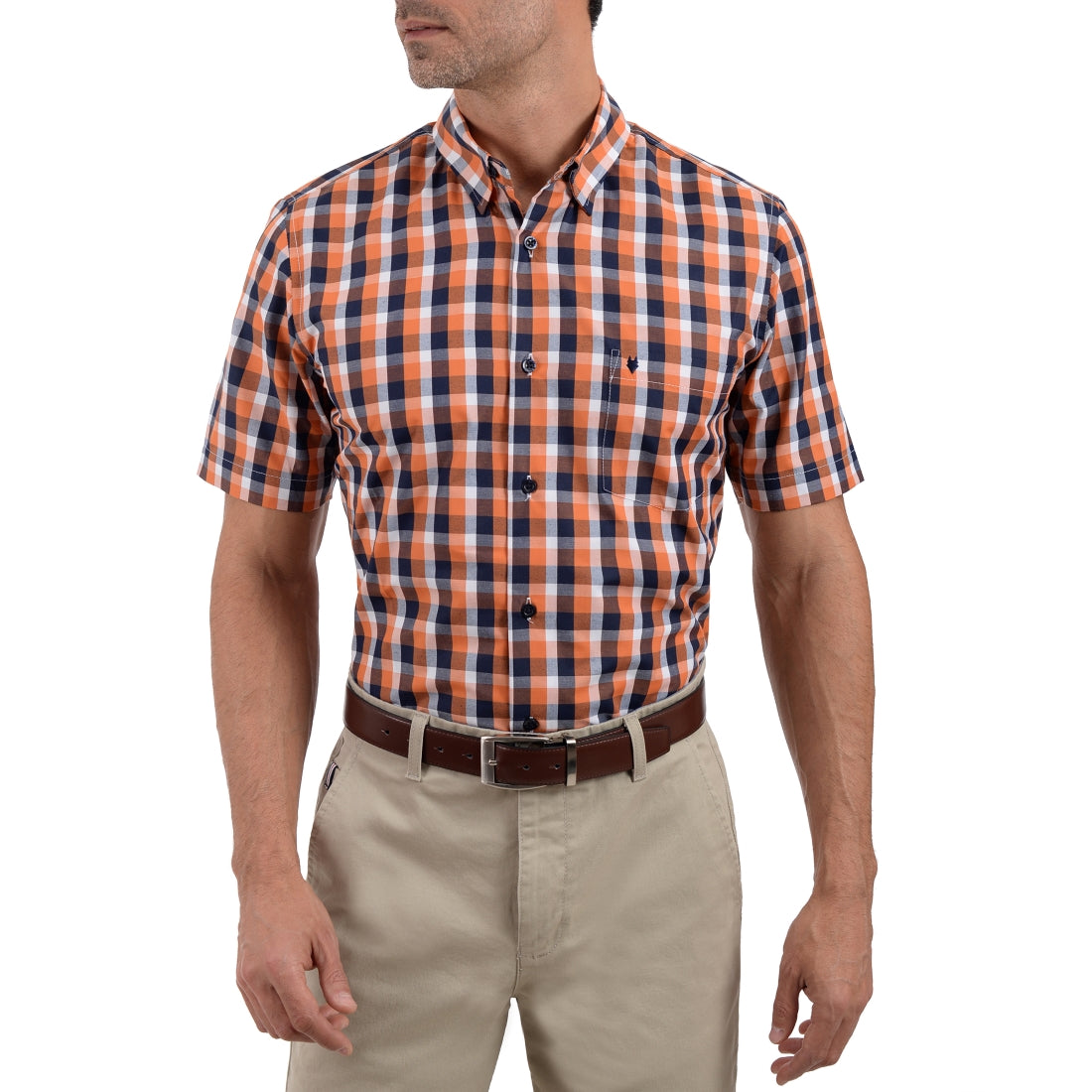 Camisa Yale Manga Corta Slim Fit 3596  Oxido