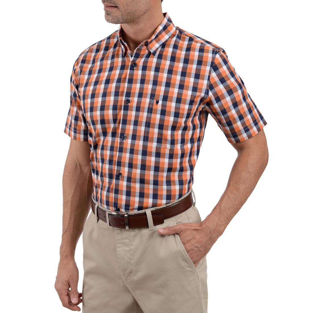 Camisa Yale Manga Corta Slim Fit 3596  Oxido