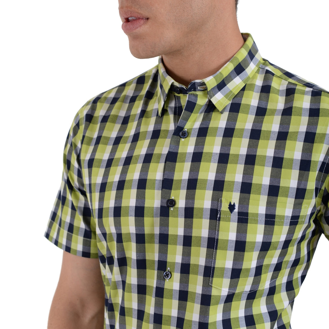 Camisa Yale Manga Corta Slim Fit 3596  Verde Manzana