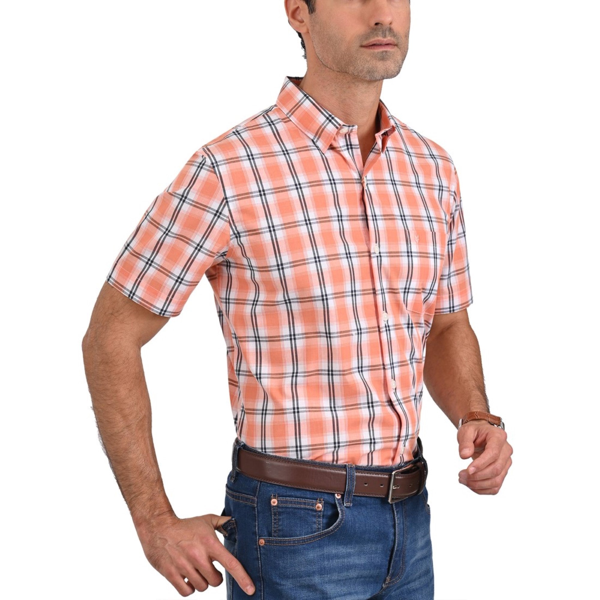 Camisa Yale Manga Corta Regular Fit 3830  Naranja