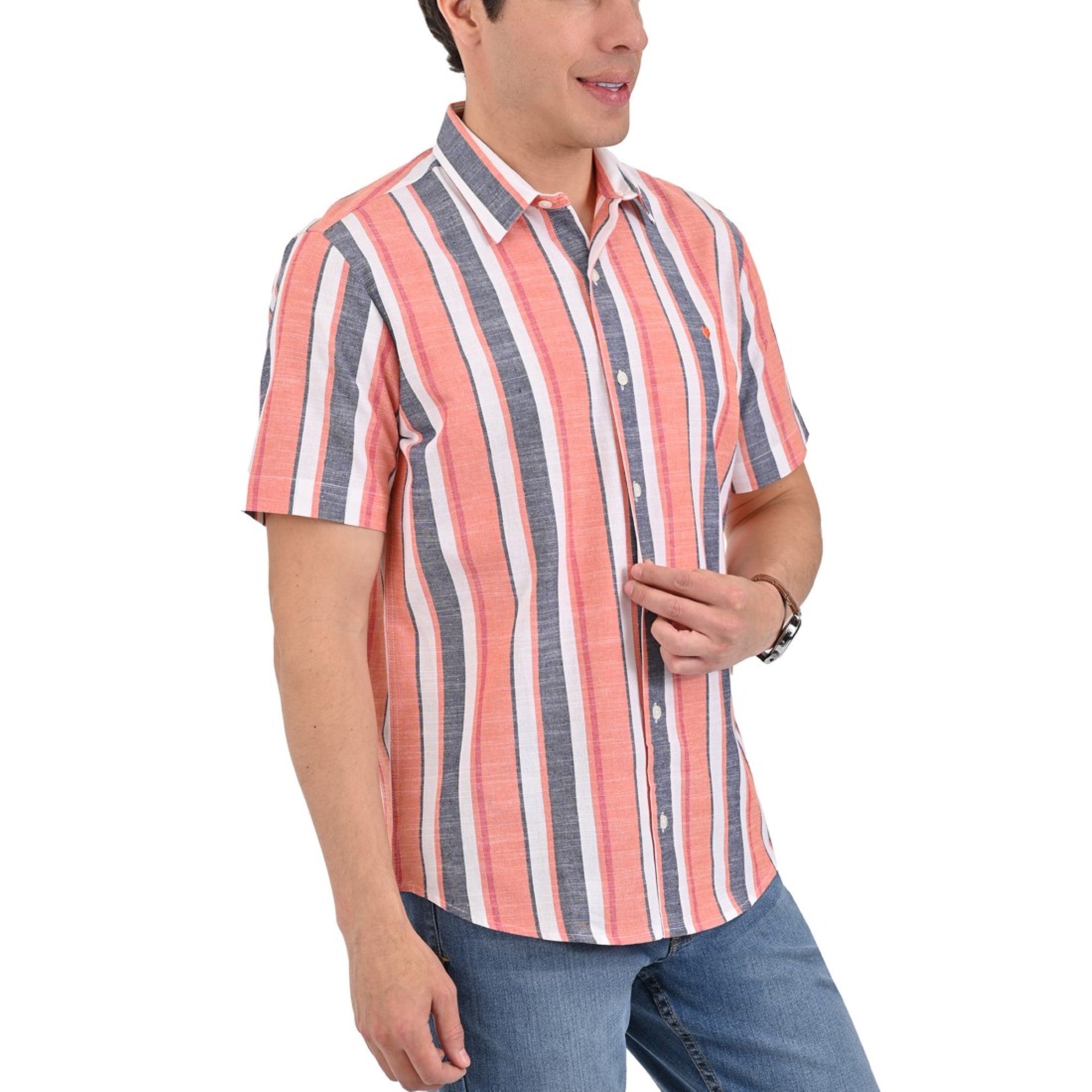 Camisa Yale Manga Corta Regular Fit 3826  Naranja