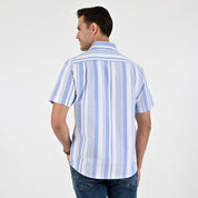 Camisa Yale Para Caballero Manga Corta Regular Fit 4653 Azul