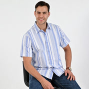 Camisa Yale Para Caballero Manga Corta Regular Fit 4653 Azul