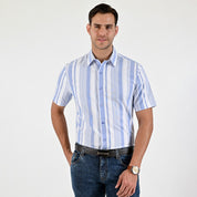 Camisa Yale Para Caballero Manga Corta Regular Fit 4653 Azul