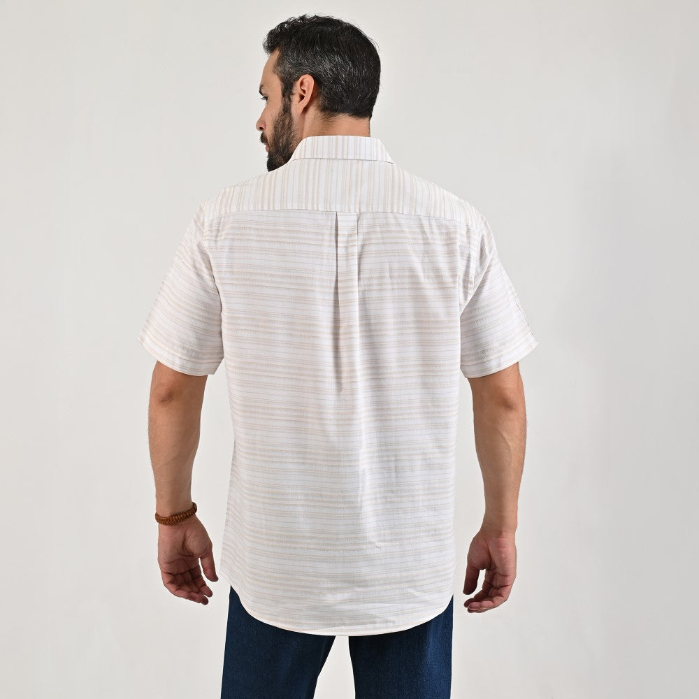 Camisa casual Yale Regular Fit Manga corta 7748 Beige