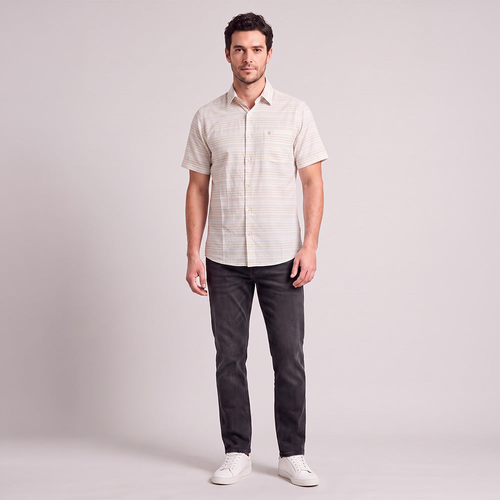 Camisa casual Yale Regular Fit Manga corta 7748 Azul
