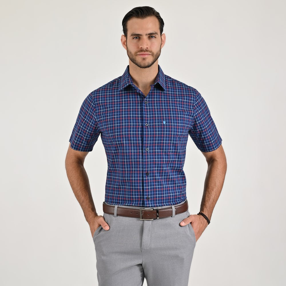 Camisa casual Yale Regular Fit Manga corta 7774 Azul marino