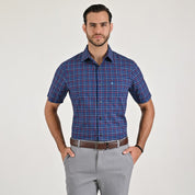 Camisa casual Yale Regular Fit Manga corta 7774 Azul marino