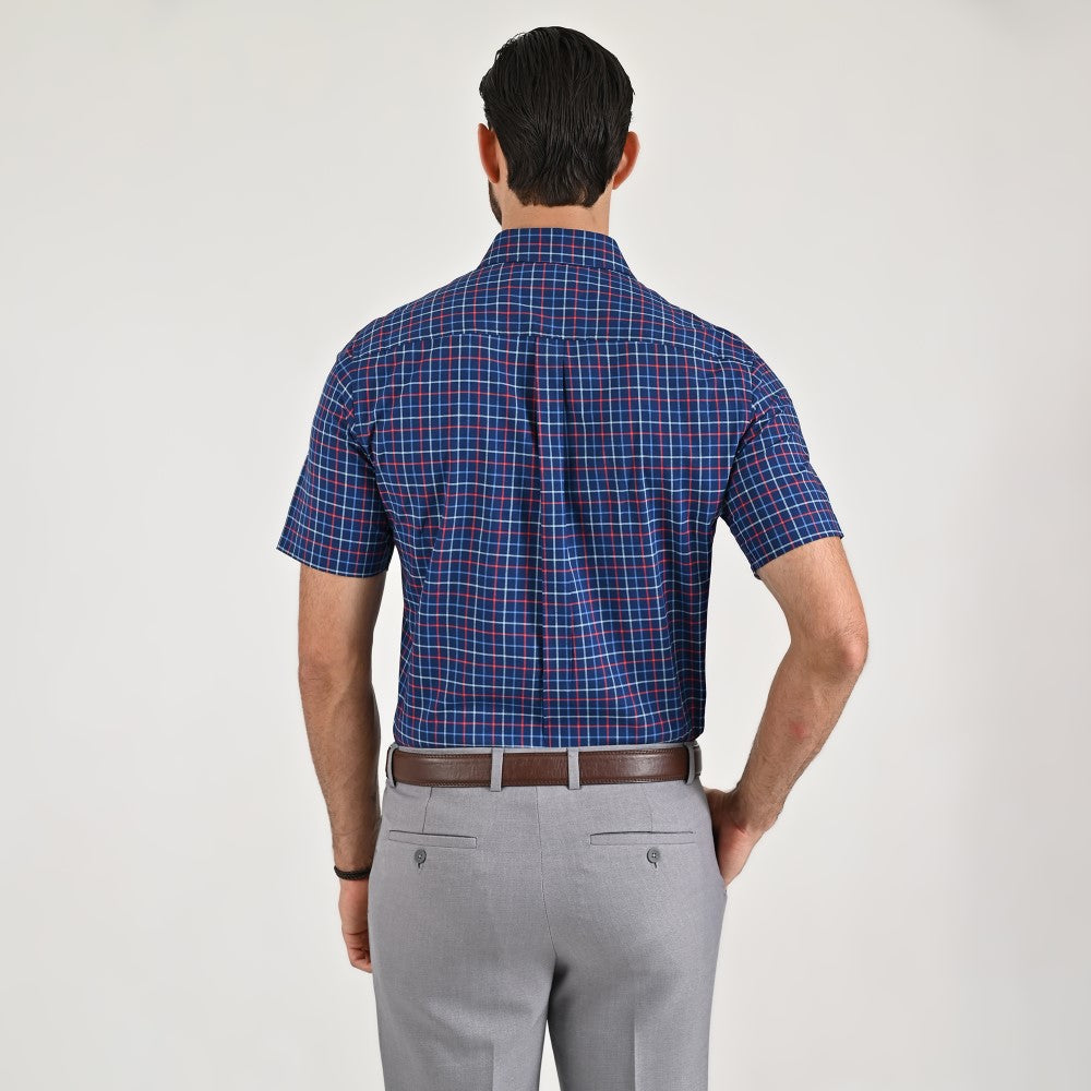 Camisa casual Yale Regular Fit Manga corta 7774 Azul marino