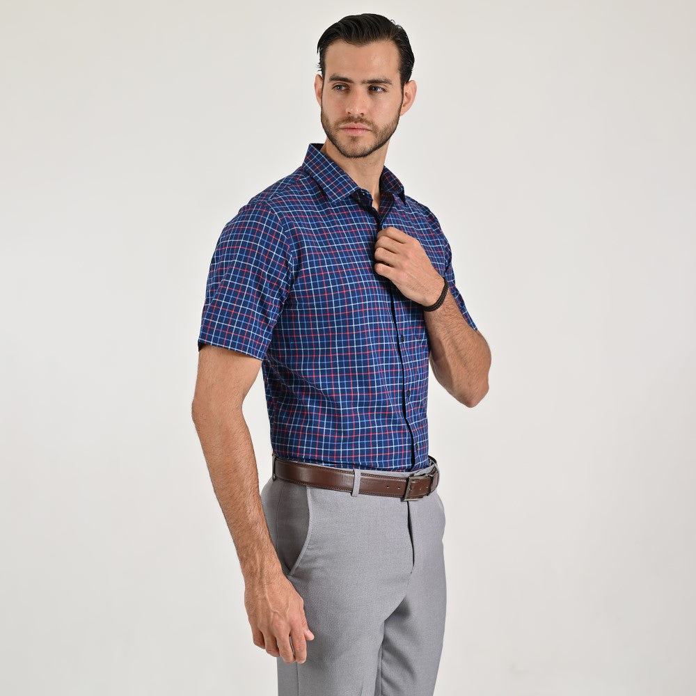 Camisa casual Yale Regular Fit Manga corta 7774 Azul marino