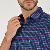 Camisa casual Yale Regular Fit Manga corta 7774 Azul marino
