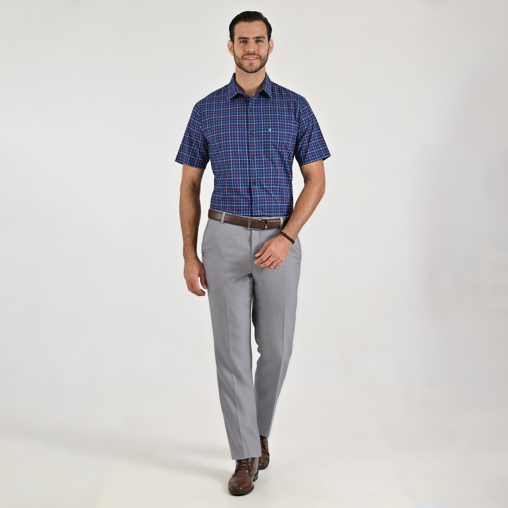 Camisa casual Yale Regular Fit Manga corta 7774 Azul marino
