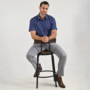 Camisa casual Yale Regular Fit Manga corta 7774 Azul marino