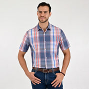 Camisa Yale Para Caballero Manga Corta Regular Fit 8038 Azul Marino
