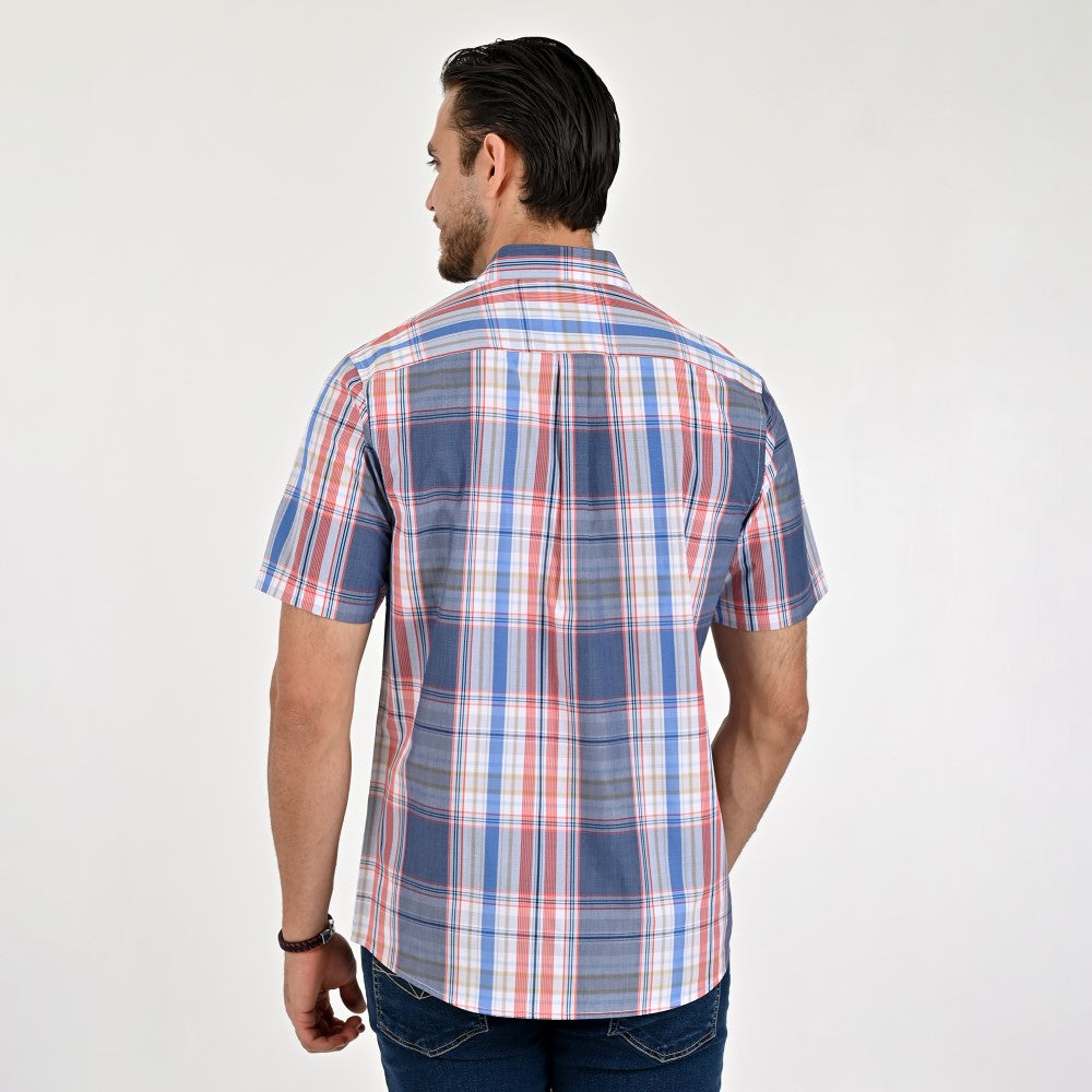 Camisa Yale Para Caballero Manga Corta Regular Fit 8038 Azul Marino