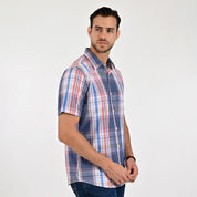 Camisa Yale Para Caballero Manga Corta Regular Fit 8038 Azul Marino