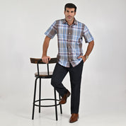 Camisa Yale Para Caballero Manga Corta Regular Fit 8038 Café