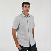 Camisa Yale Para Caballero Manga Corta Regular Fit 8205 Gris Medio