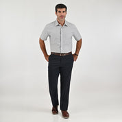 Camisa Yale Para Caballero Manga Corta Regular Fit 8205 Gris Medio