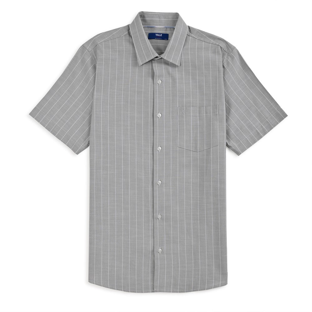 Camisa Yale Para Caballero Manga Corta Regular Fit 8205 Gris Medio