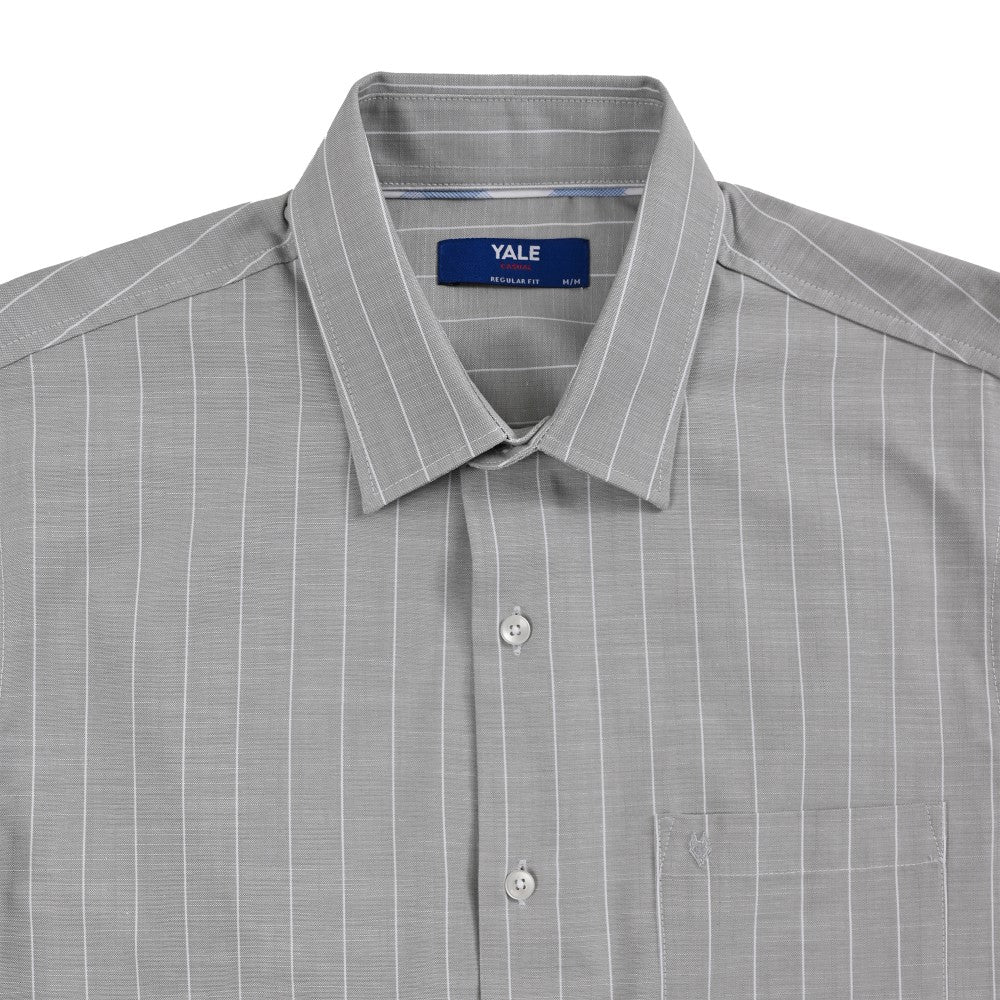 Camisa Yale Para Caballero Manga Corta Regular Fit 8205 Gris Medio
