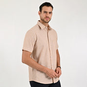 Camisa Yale Para Caballero Manga Corta Regular Fit 8205 Avellana