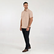 Camisa Yale Para Caballero Manga Corta Regular Fit 8205 Avellana