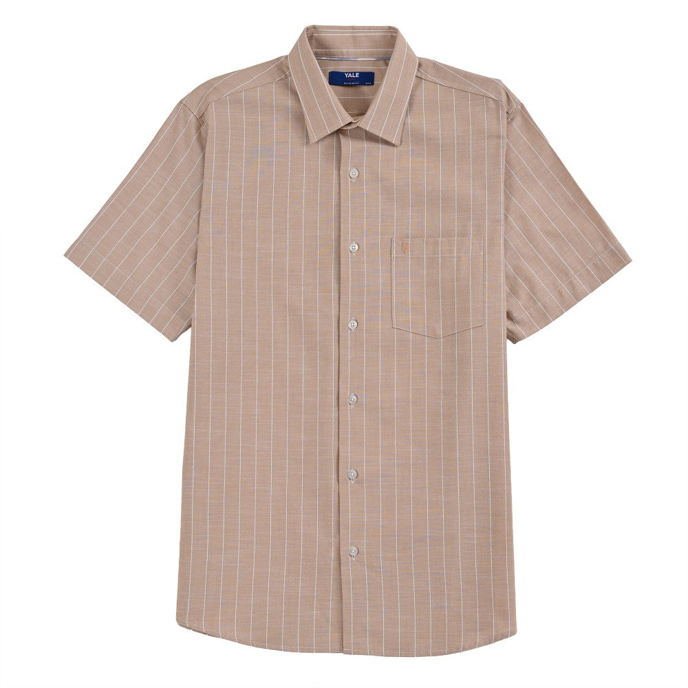 Camisa Yale Para Caballero Manga Corta Regular Fit 8205 Avellana