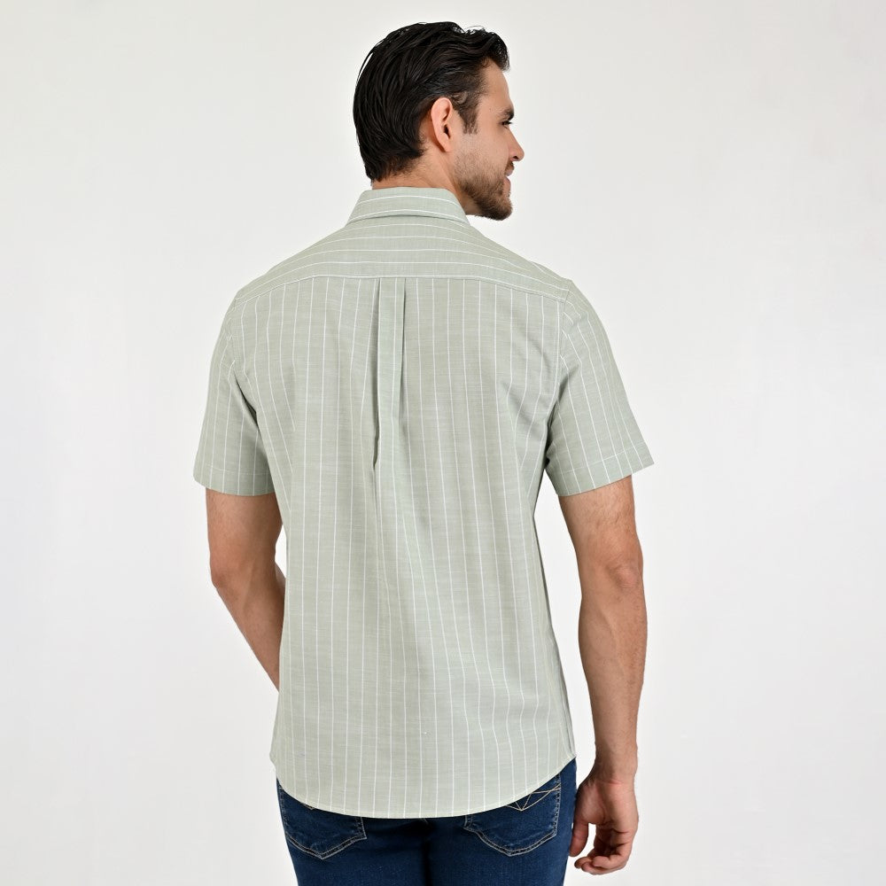 Camisa Yale Para Caballero Manga Corta Regular Fit 8205 Verde