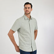 Camisa Yale Para Caballero Manga Corta Regular Fit 8205 Verde