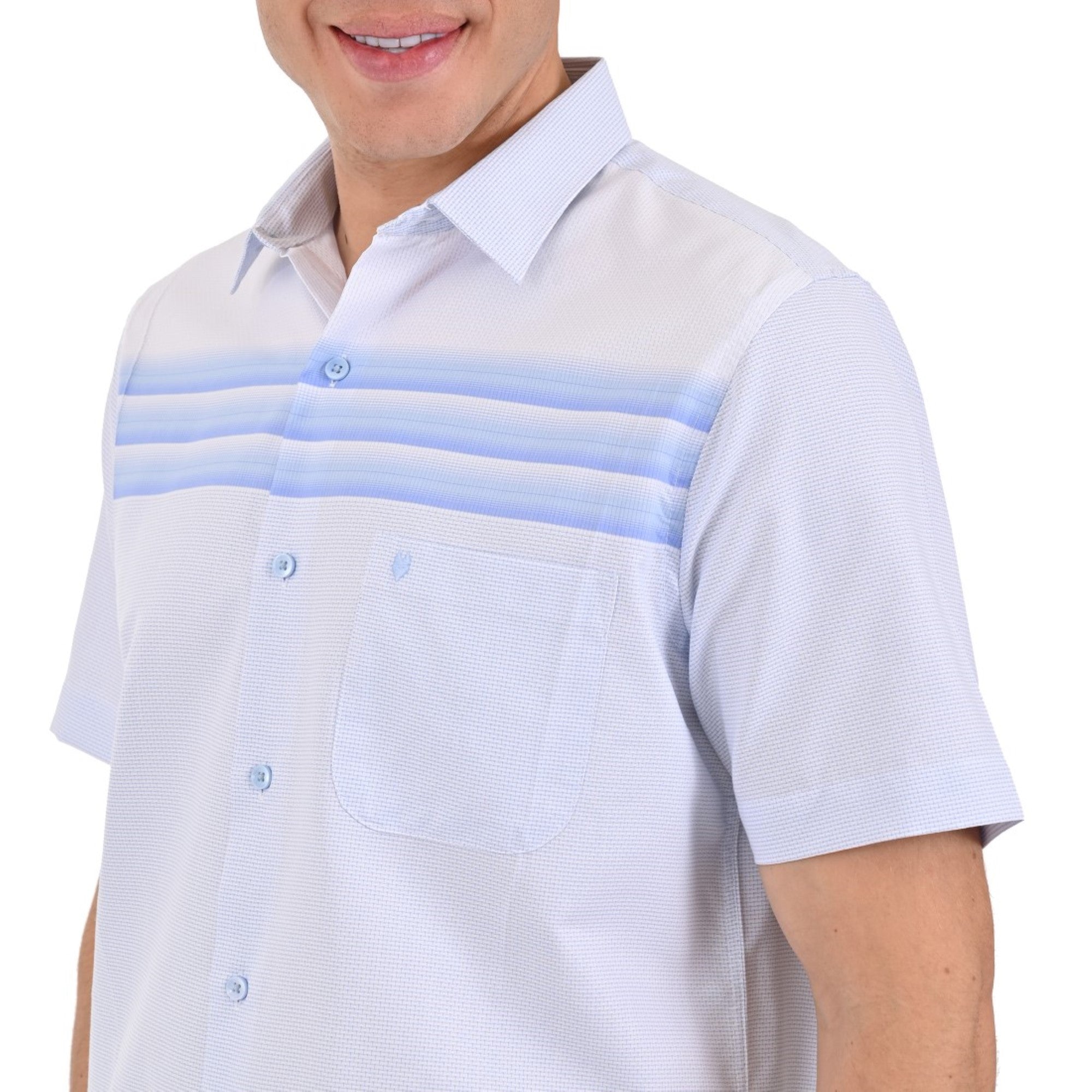 Camisa Yale Manga Corta Slim Fit 3687 Azul cielo