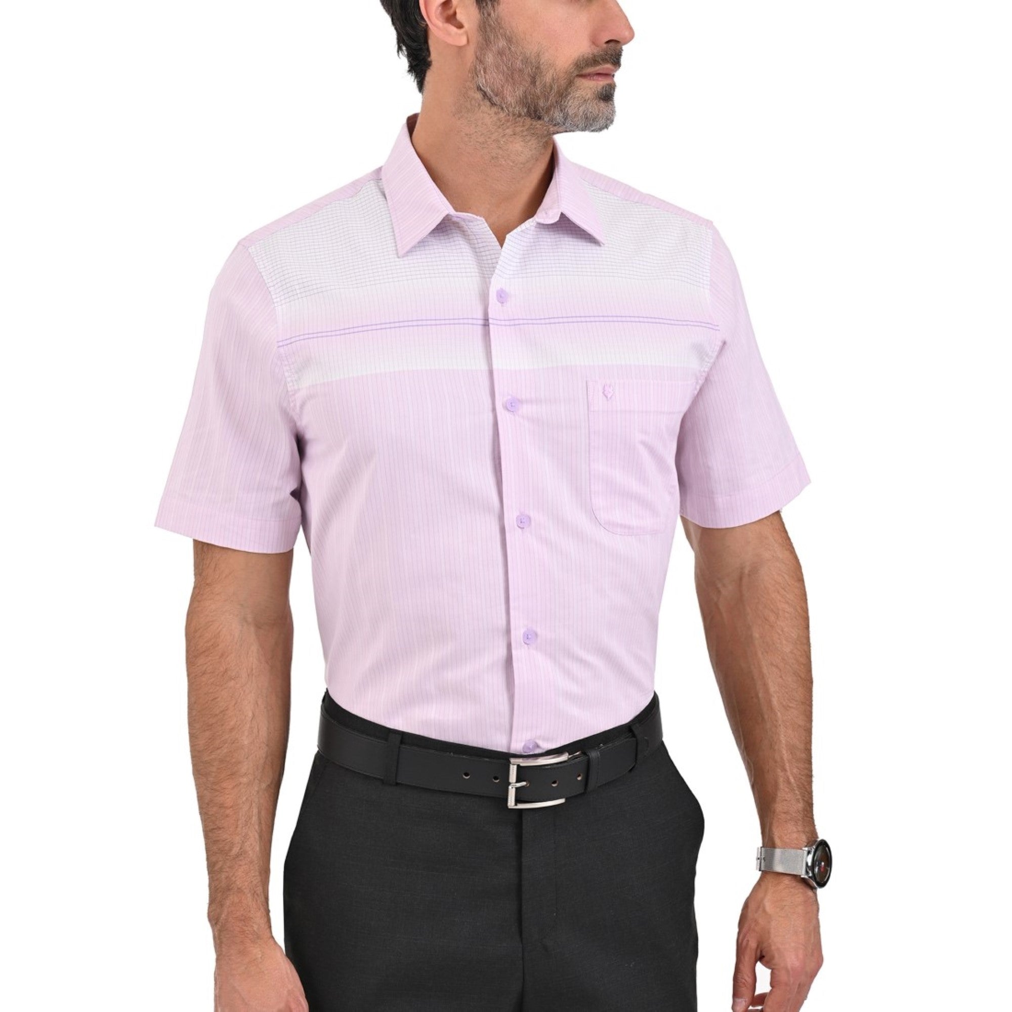 Camisa Con Cenefa Yale Manga Corta Regular Fit 3689