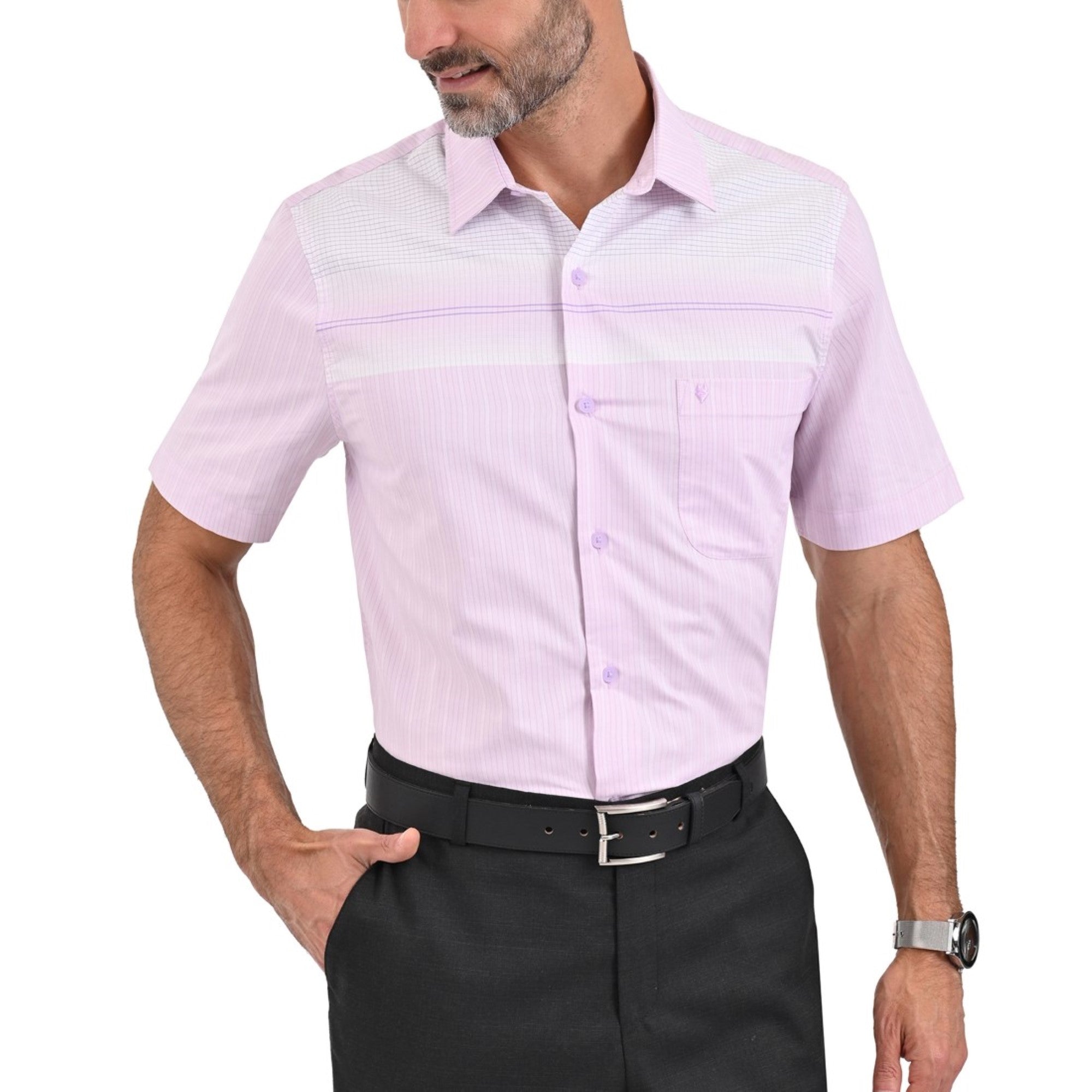 Camisa Con Cenefa Yale Manga Corta Regular Fit 3689