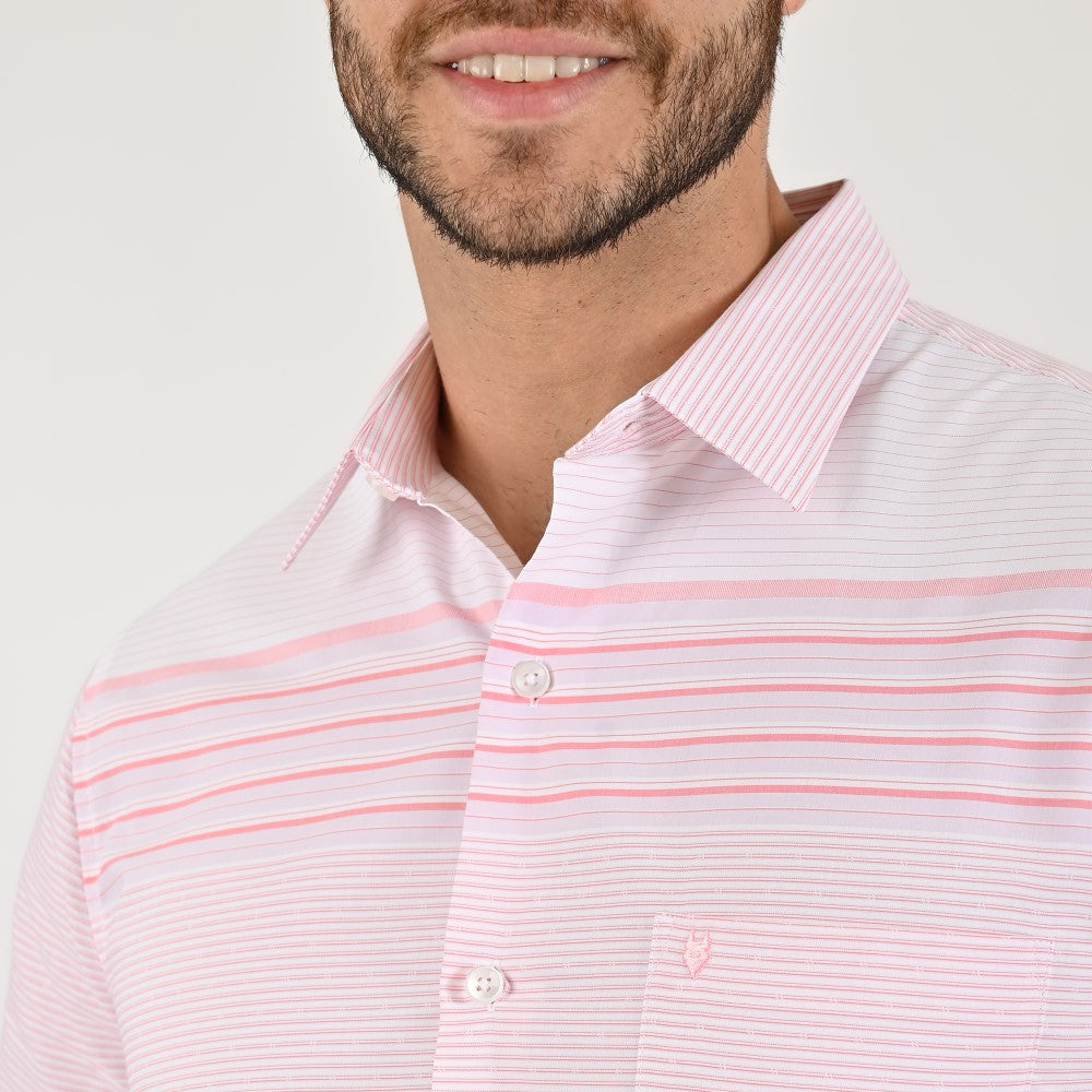Camisa cenefa Yale Regular Fit Manga corta 7296 Rosa