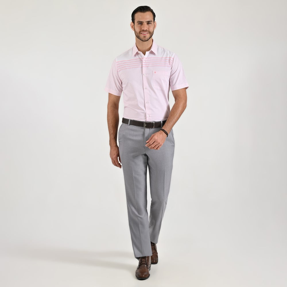 Camisa cenefa Yale Regular Fit Manga corta 7296 Rosa