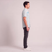 Camisa cenefa Yale Regular Fit Manga corta 7296 Azul