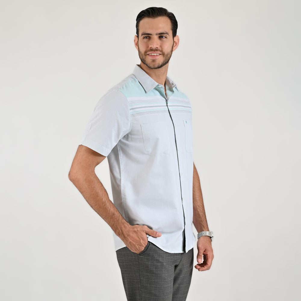 Camisa cenefa Yale Regular Fit Manga corta 7293 Menta