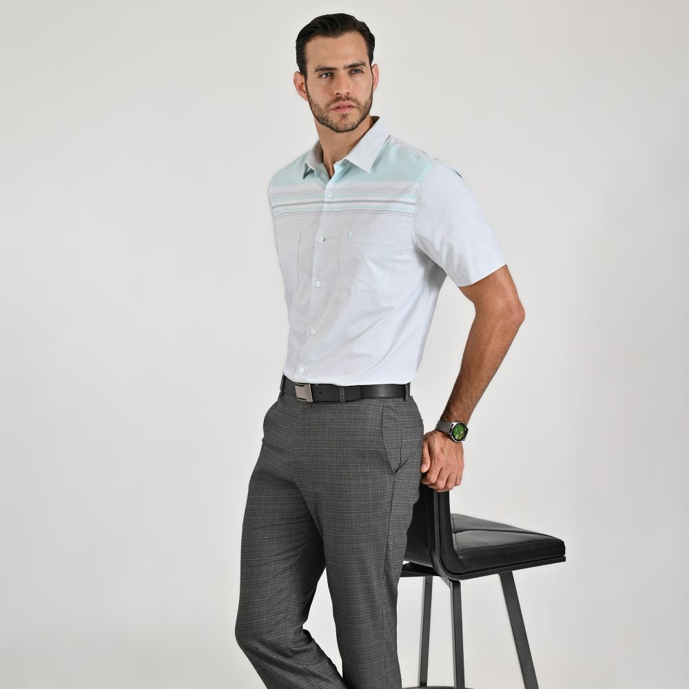Camisa cenefa Yale Regular Fit Manga corta 7293 Menta