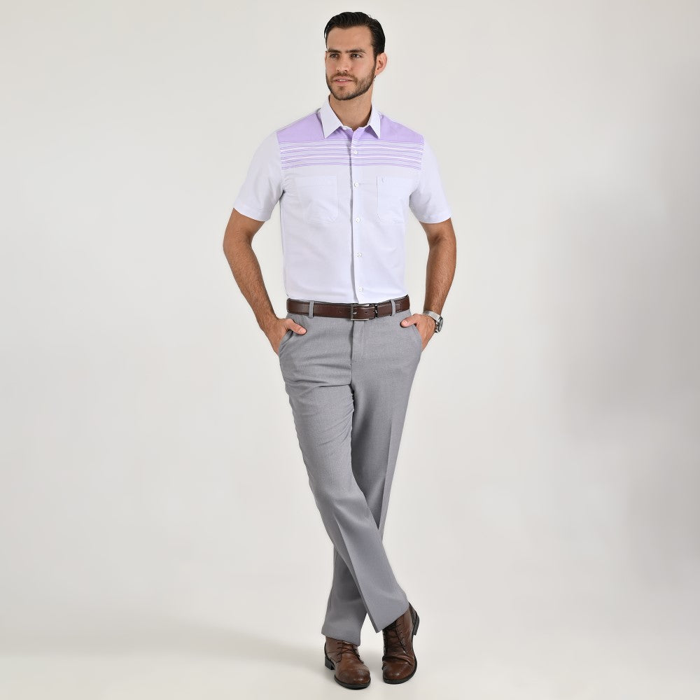 Camisa cenefa Yale Regular Fit Manga corta 7295 Lila