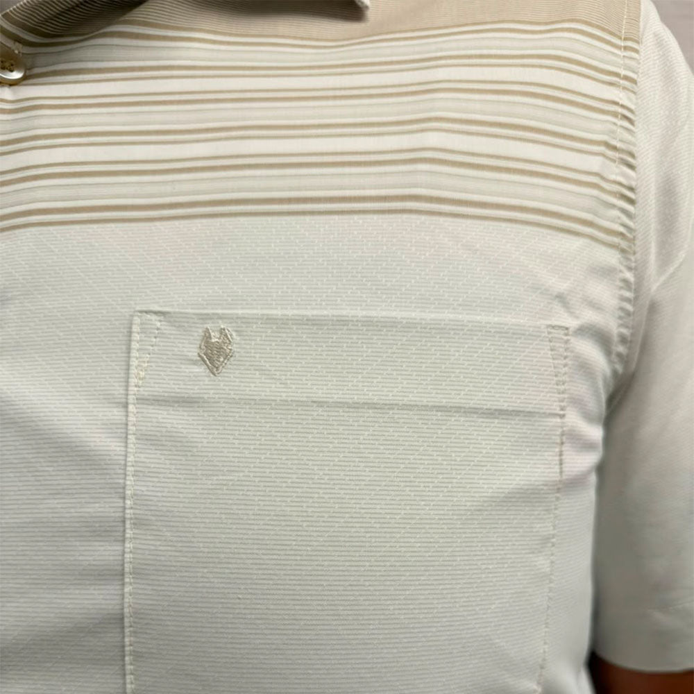 Camisa cenefa Yale Regular Fit Manga corta 7295 Beige