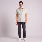 Camisa cenefa Yale Regular Fit Manga corta 7295 Beige