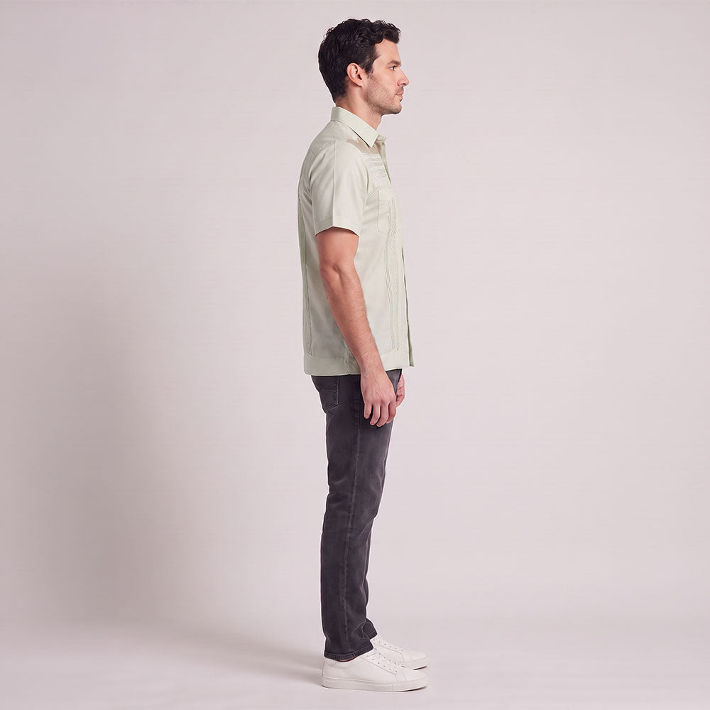 Camisa cenefa Yale Regular Fit Manga corta 7295 Beige