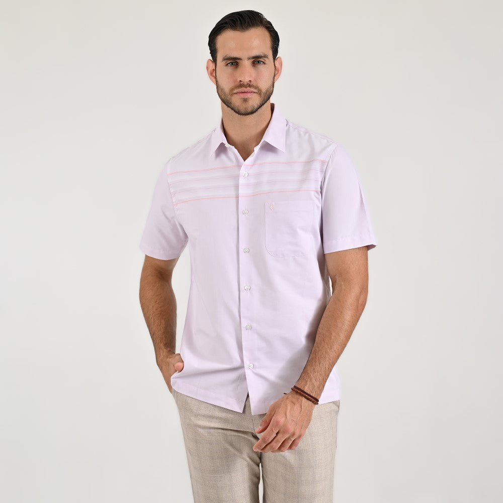 Camisa cenefa Yale Regular Fit Manga corta 7290 Rosa